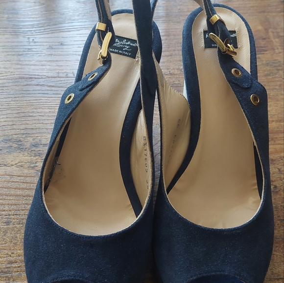 Roberto Botticelli Dark Blue Slingback Heels - Picture 1 of 4